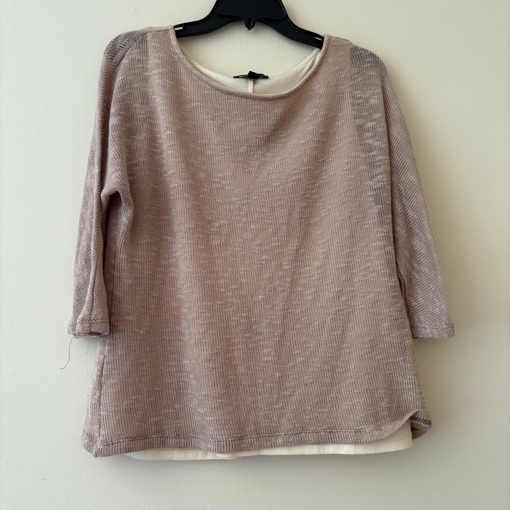 Signature Studio Mauve Layered Look Knit Sweater Top Women’s Medium